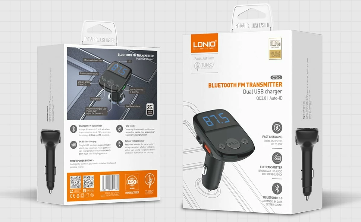 Karikues Për Veturë LDNIO C706Q (Zezë)