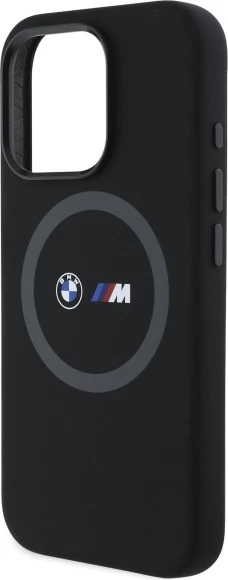 Mbështjellës BMW M për iPhone 16 Pro Max, silikon, MagSafe, zi