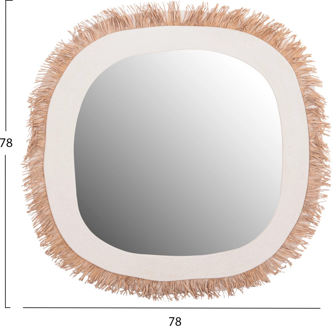 Pasqyrë muri Santorini FH4527 MDF ngjyrë të bardhë të çelët-dekor në bezhë 78x1,8x78H cm.