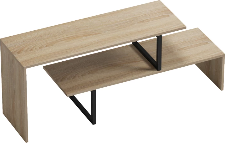 Mbajtëse TV Lilant, ngjyrë sonoma dhe këmbë metalike të zeza, 160x30x45cm