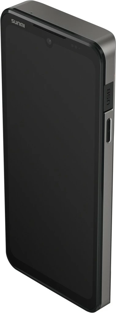 Terminal POS dorëmbajtës, Sunmi M3 A14, 6.75" 3GB/32GB, NFC SoftPOS, Wi‑Fi, IP65, bateri 5000 mAh, e zezë/argjendtë