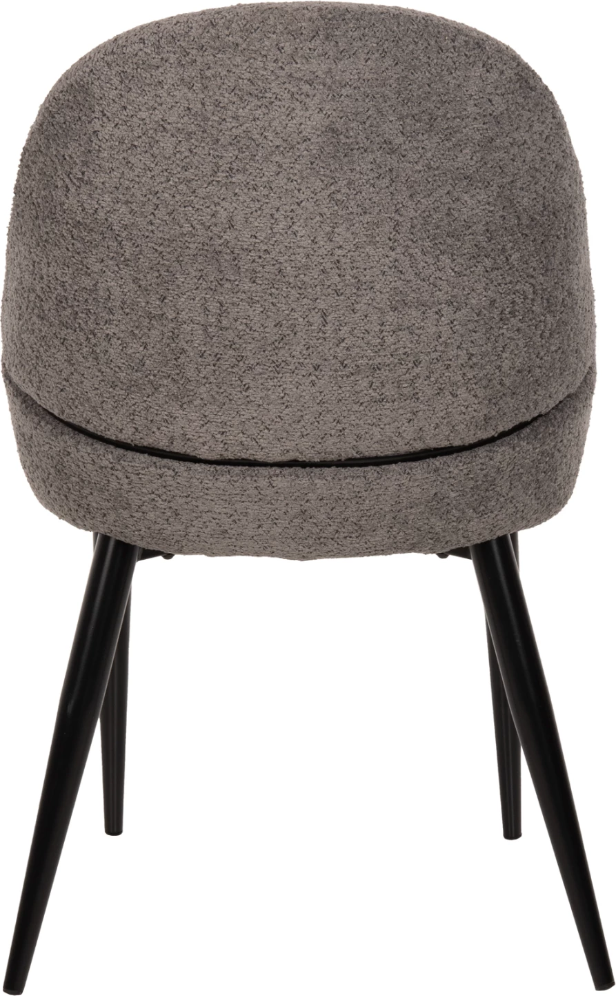 Karrige SARKY FH8585.01, pëlhurë boucle gri, këmbë metalike të zeza, 55x62x89H cm., set prej 2 copë