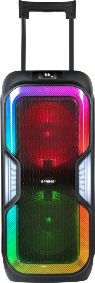 Sistem audio karaoke Bluetooth PRIME3 APS91, me 2 mikrofonë pa tela, LED, i zi