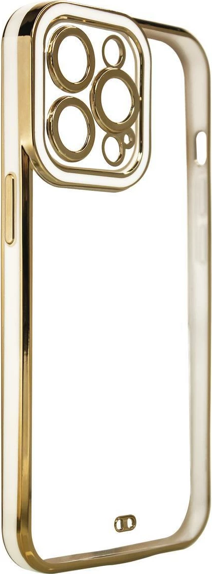 Mbështjellës Hurtel për Xiaomi Redmi Note 11 Pro, Fashion Case, kornizë ari, Transparent, Bardhë