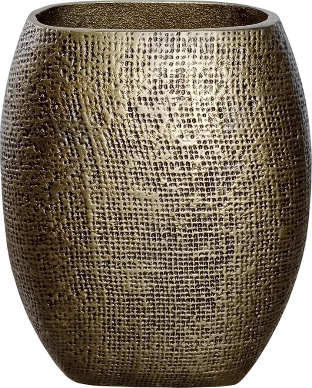 Vazo Kalsu, alumin, ngjyrë ari antike, 19x10x24cm