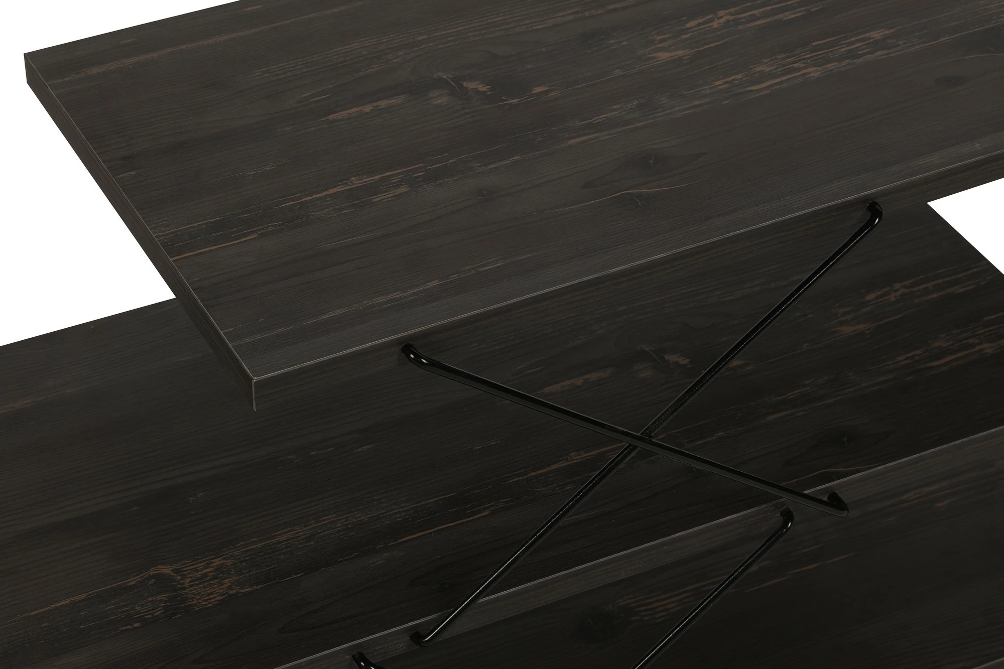 Komodë TV Hanah Home, dizajn Zigzag, ngjyrë kafe e errët