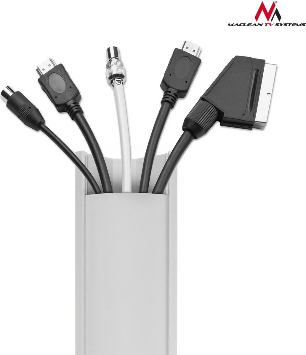 Kanal kabllosh Maclean MCTV-575, 1.5m, 43x23mm, i bardhë, me shirit ngjitës