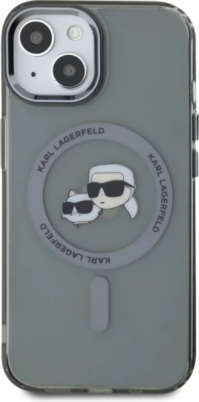 Mbështjellës Karl Lagerfeld KLHMP15SHLSKCK për iPhone 15 6.1", i fortë, MagSafe, i zi