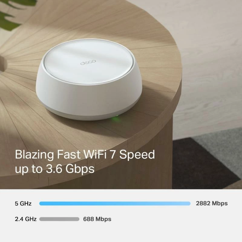 Sistem Mesh WiFi, TP-Link Deco BE25, WiFi 7 BE3600 3.6Gbps, port 2.5Gbps, 3 copë, i bardhë