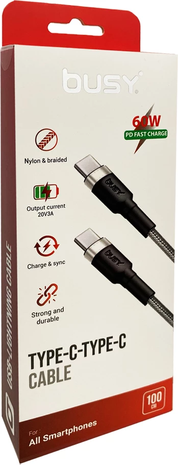 Kabllo Busy Type C to Type C 1 m 60W Silver