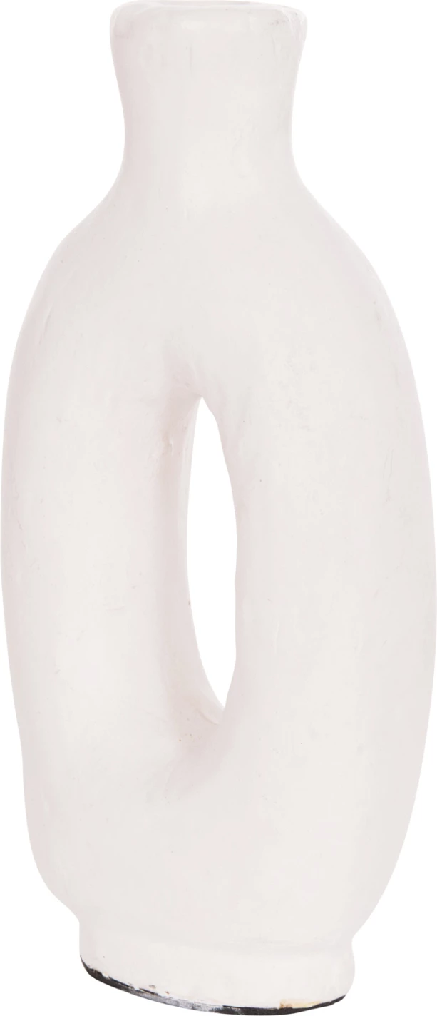 Vazo dekorative CLAYVON, terrakotë, ngjyrë e bardhë, 10x5x21cm