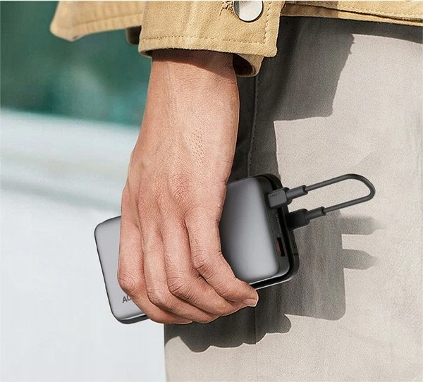 Power bank AUKEY PB-Y41, 10000mAh, 30W, 2xUSB, LED, Gri