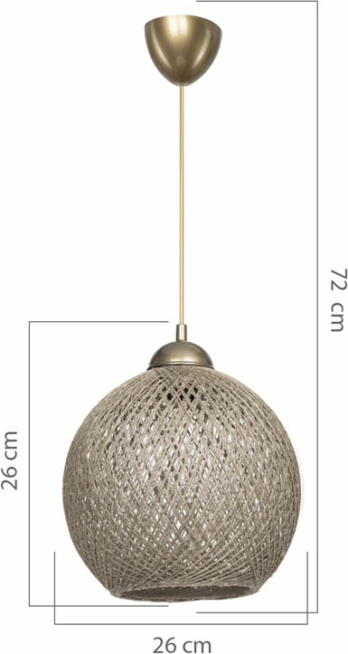 Dritë tavani Leshia E27, ngjyrë kafe, D26x26cm