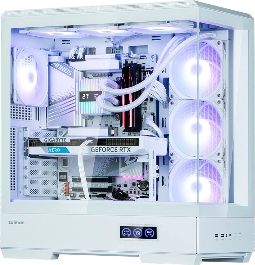 Kasë Zalman P50 DS White, mid-tower, 4x ARGB fans, ATX, e bardhë