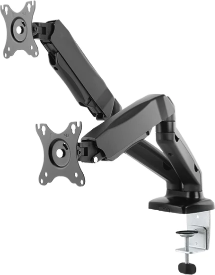 Mbajtëse tavoline për 2 monitorë ICYBOX IB-MS304-T deri 32\", VESA 75x75/100x100, me gas spring, e zezë