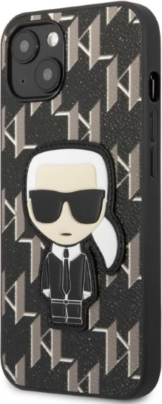 Mbështjellës Karl Lagerfeld KLHCP13SPMNIKBK për iPhone 13 mini, hardcase, Monogram Ikonik Patch, e zezë
