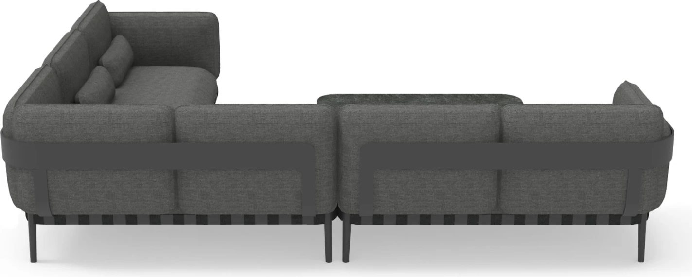 Set lounge për jashtë, 4 pjesë, PEGASUS CD6199.01, alumin, litar, material OLEFIN, ngjyrë gri e errët