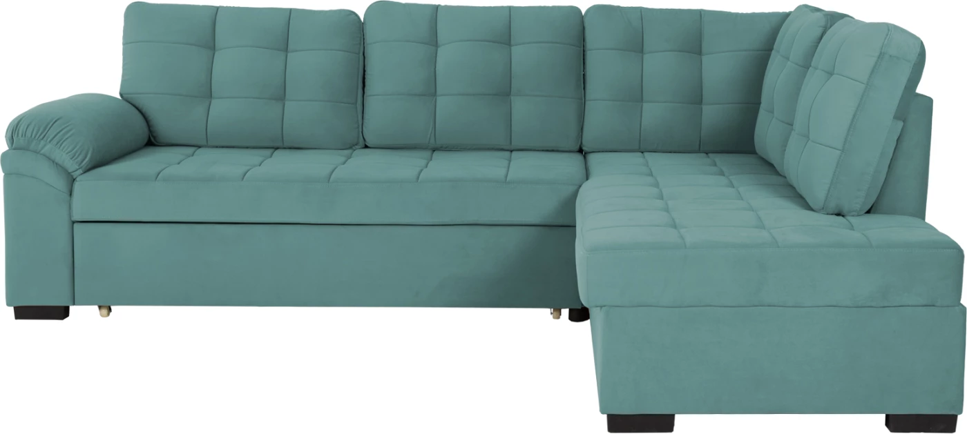 Kënd divani JADE FH3144.04R kadife jeshile deti 250x80-180x73-88Hcm