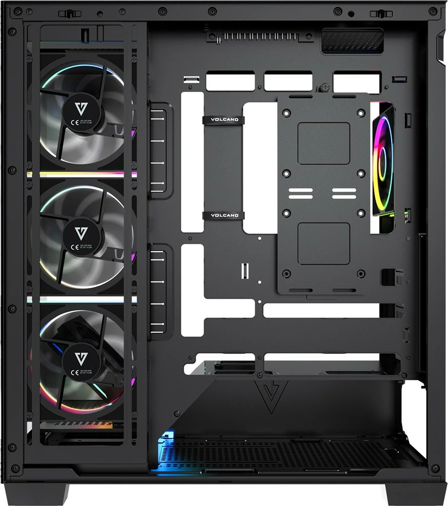 Kasë MODECOM Volcano Stellar Plus ARGB Midi 5F (AT-STELLAR-PLUS-5F-ARGB-10), ATX/mATX/ITX, 5x 120 mm ARGB, USB-C, xham i temperuar, e zezë