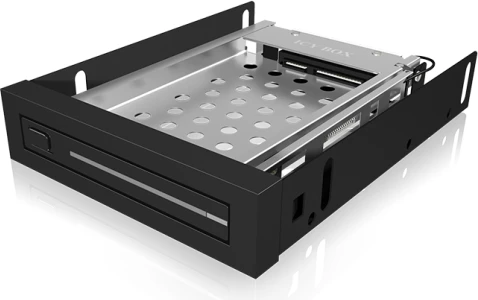 Kasë rack 3.5" për disk 2.5" SATA ICYBOX IB-2216StS, 6 Gbit/s, Hot Swap, e zezë, set me kabllo