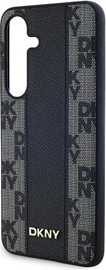 Mbështjellës DKNY Leather Checkered Mono Pattern MagSafe për Samsung Galaxy S24+, i zi