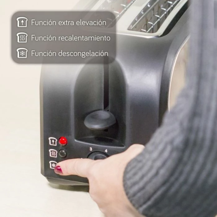 Toster UFESA TT7985, 2 vende, 800 W, argjendtë/zi