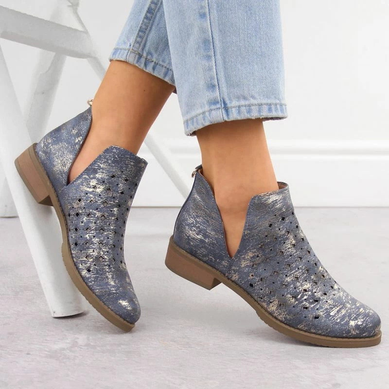 Çizme për femra M.Daszyński, gri/argjend