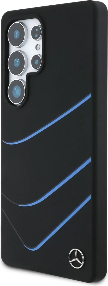Mbështjellës Mercedes Silicone Contrasted Curves MagSafe për Samsung Galaxy S25 Ultra, Zi
