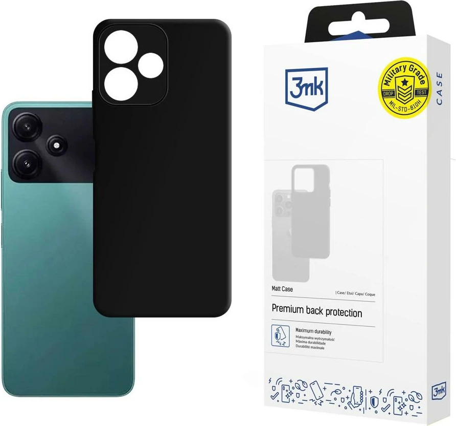 Mbështjellës 3mk Matt Case për Xiaomi Poco M6 Pro 5G, i zi
