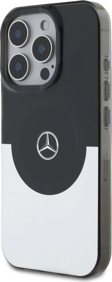 Mbështjellës Mercedes Double Layer BiColor MagSafe për iPhone 16 Pro, argjendtë