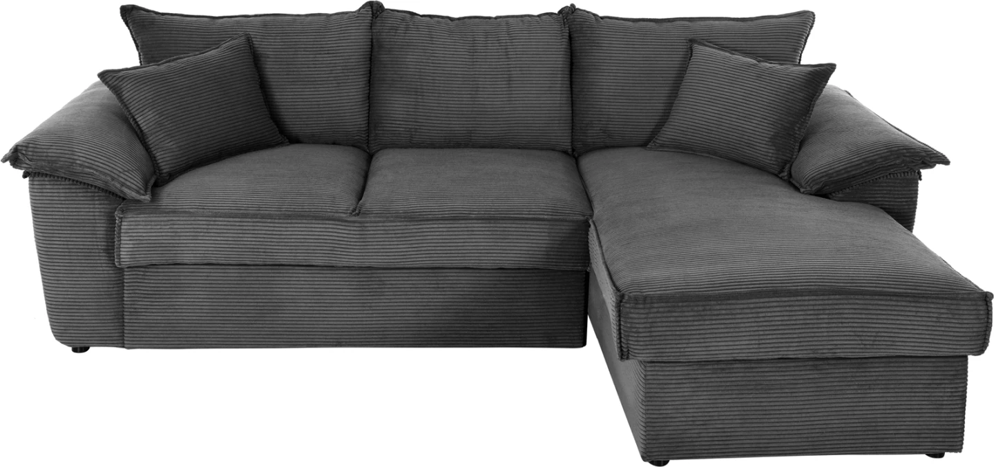 Kënd divan-shtrat me hapësirë ruajtëse ALDO FH3276.02R pëlhurë antracit 256x91-159x87Hcm