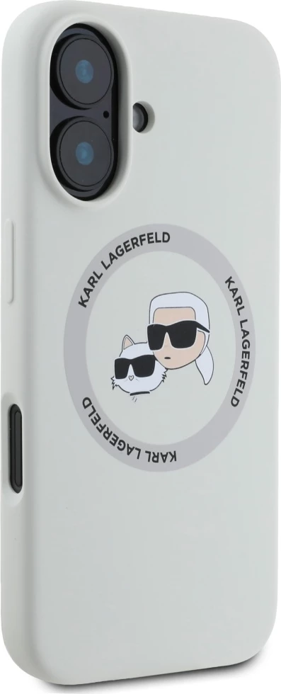 Mbështjellës Karl Lagerfeld Silicone Double Heads And Circle MagSafe për iPhone 16, Bezhë