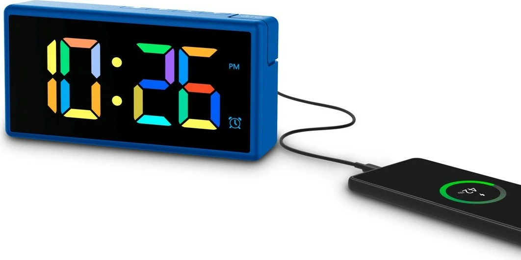 Orë alarmi elektronike Hama Ibiza, digjitale, me USB, kaltër