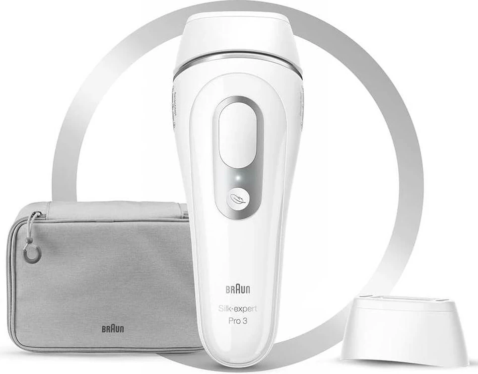 epilator IPL Braun Silk-expert Pro 3 PL3020 300,000 ndezje i bardhë me çantë