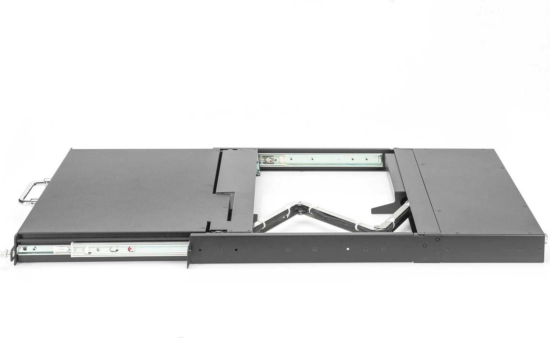 KVM Console Digitus 17 inç, Full HD, tastierë gjermane, rack 1U, e zezë