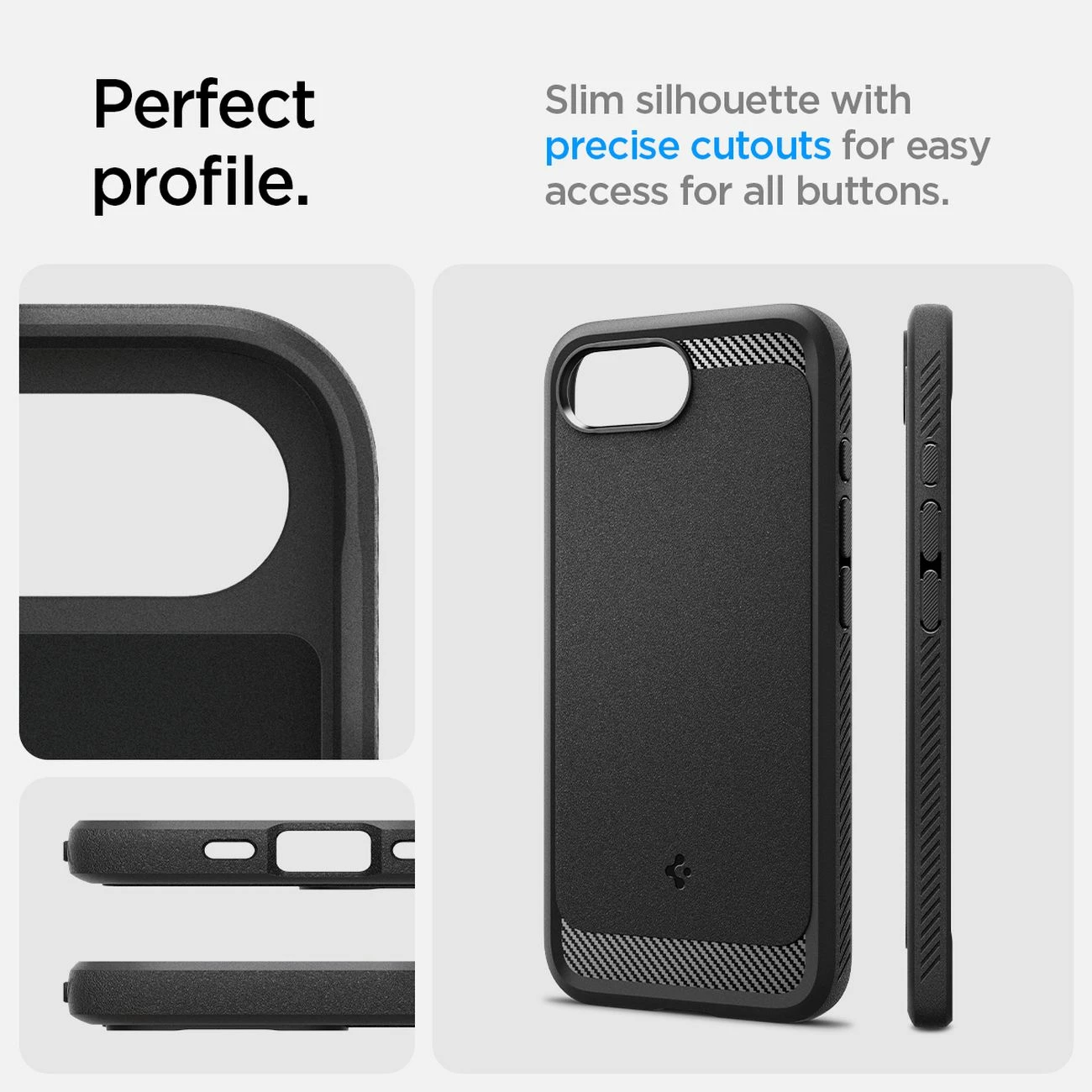 Mbështjellës Spigen Rugged Armor MagSafe për iPhone 16e, i zi