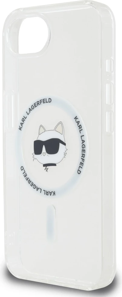 Mbështjellës Karl Lagerfeld IML Metal Choupette Head MagSafe për iPhone 16e, Bardhë