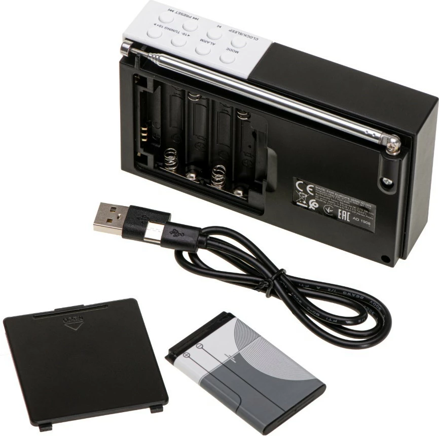 Radio digjitale Adler AD1908 me Bluetooth, USB/SD, e zezë/bardhë