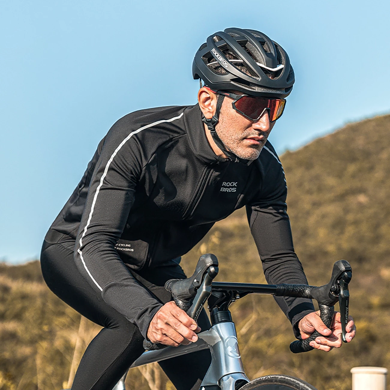 Bluzë çiklizmi Rockbros 15400002002 me mëngë të gjata, për vjeshtë/dimër, M, e zezë