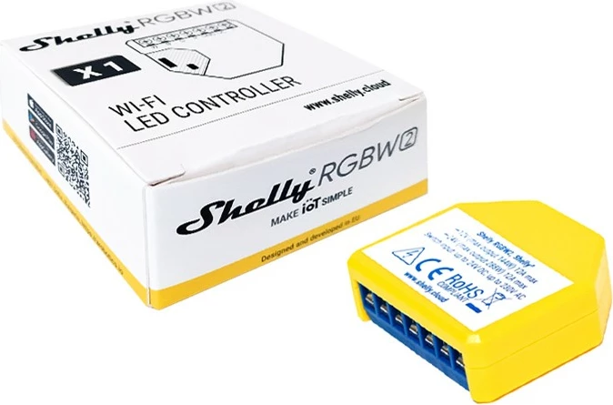 Pajisje RGBW Shelly, Wireless, Wi-Fi, e verdhë