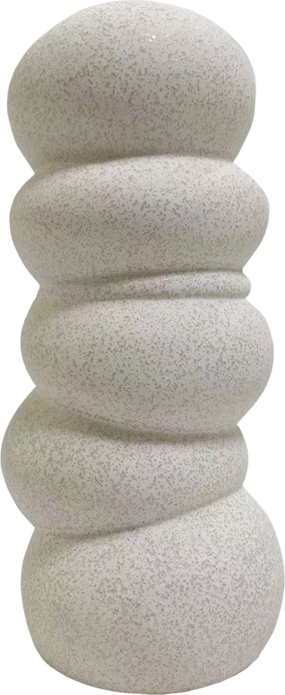 Dekor tavoline qeramike ROOK FH4630.01 ngjyrë e bardhë me kristalizim Φ13x31Hcm