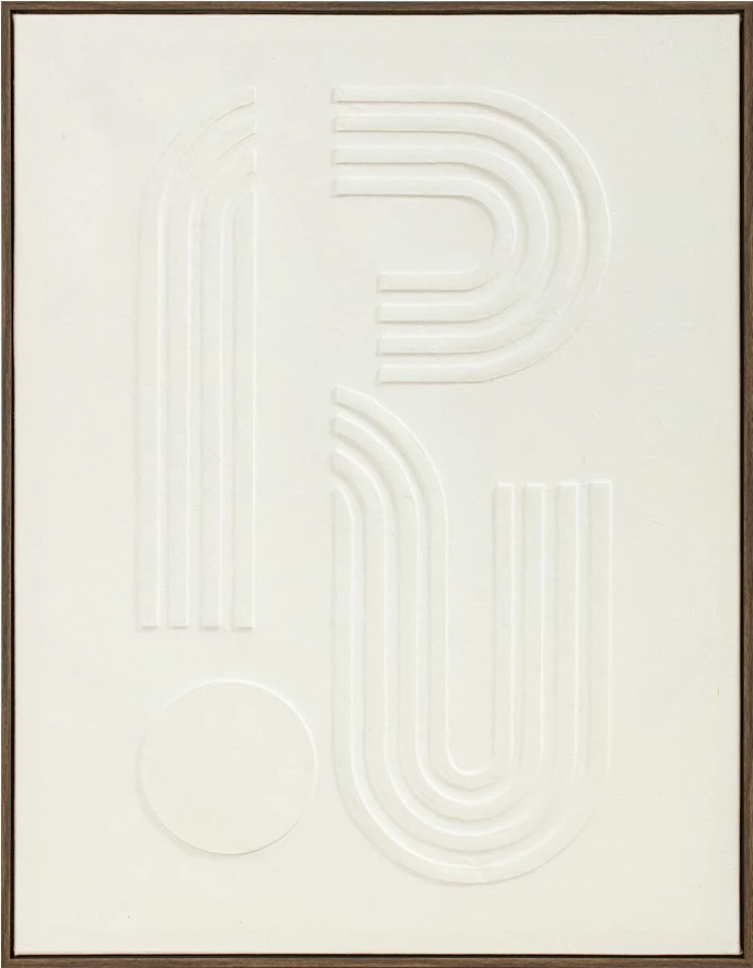 Pikturë dekorative CURVA 2 me kornizë, kanavacë, ngjyrë bezhë, 70x90x3.8cm