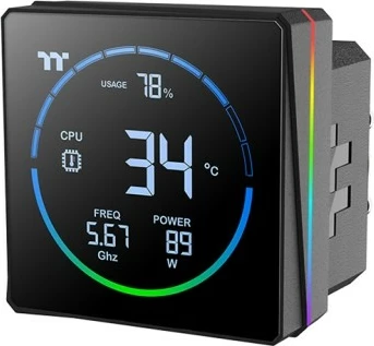 Ftohës uji AIO Thermaltake TH240-S V3 ARGB Sync 240mm, LCD, 2x ventilator, e zezë