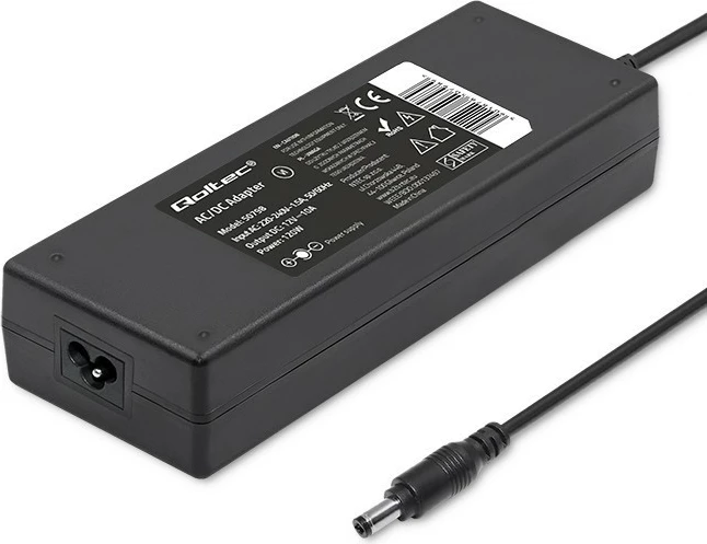Furnizues energjie desktop Qoltec 50798, 120W, 12V, 10A, 5.5x2.5mm, me kabllo rryme