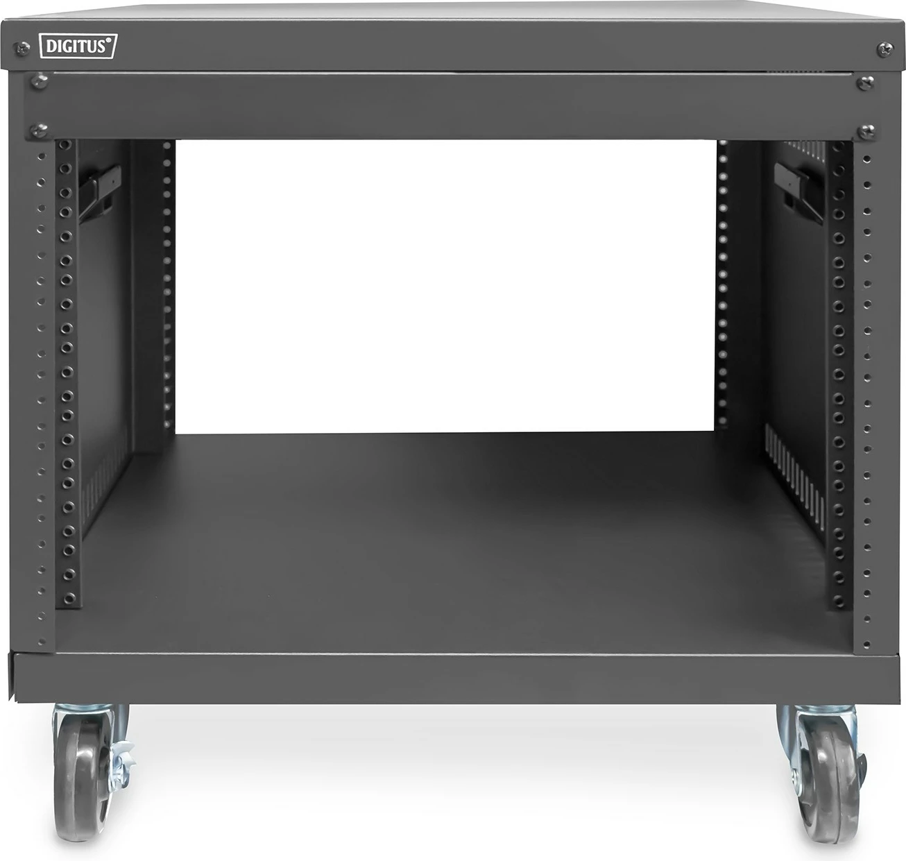 Kasë rrjeti Digitus Universal 19 inç, 8HE, me rrota, e zezë