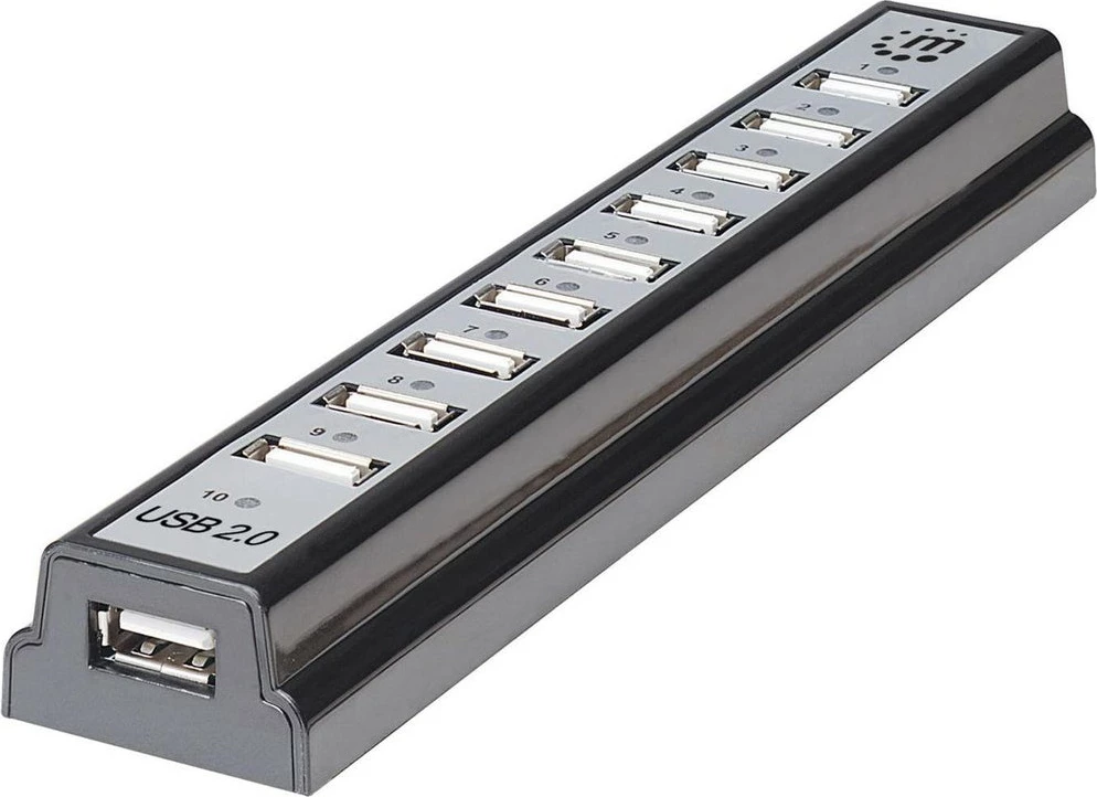 USB hub MANHATTAN 10 porta USB 2.0, zi