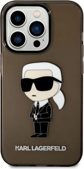 Mbështjellës Karl Lagerfeld Ikonik Karl për iPhone 14 Pro Max, i zi