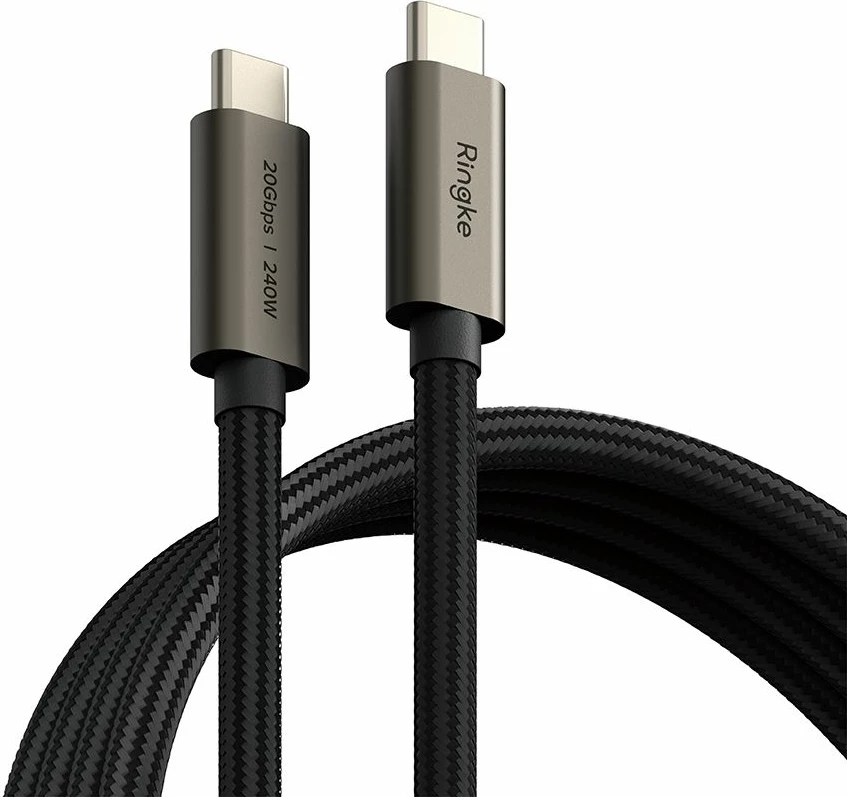 Kabllo USB-C Ringke 3.2 Gen, 200cm, 240W, e zezë
