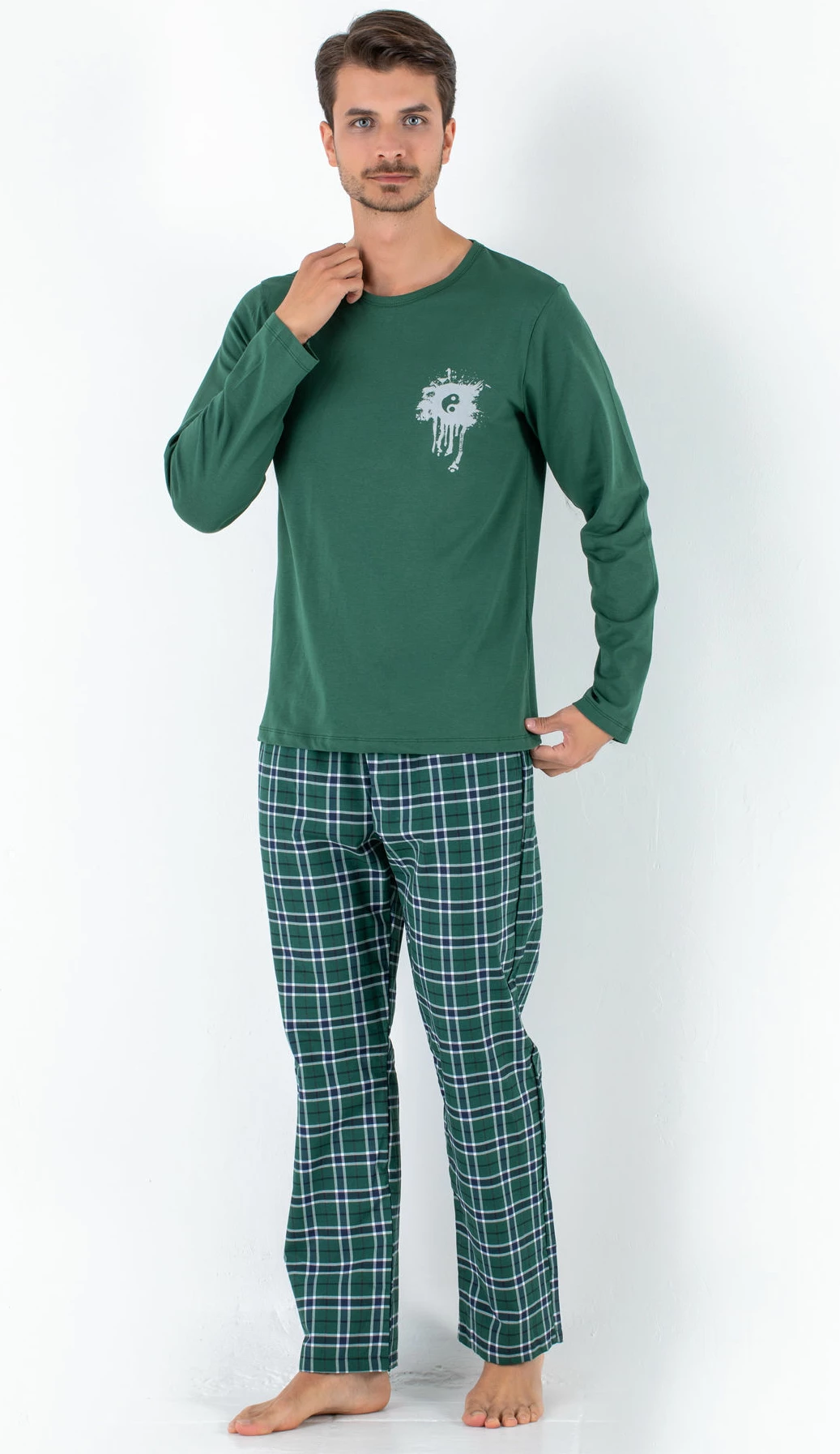 Set pizhamash për burra, Jumeon, 002-000306, ngjyrë e gjelbër