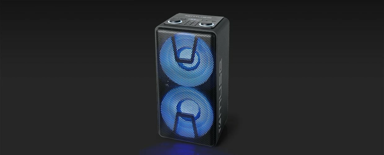 Altoparlant party Muse M-1805DJ 150W, Bluetooth, me bateri, FM, USB/microSD, i zi, me kabllo AUX 3.5 mm